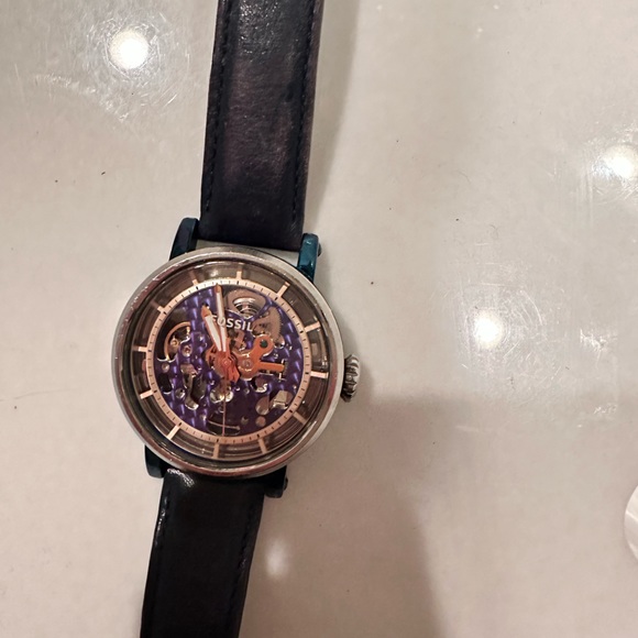 Fossil Accessories - Fossil boyfriend skeleton blue watch